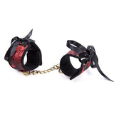 Luxury BDSM Leather Silky Lace Up Neck Posture Collar with Chain Leash Punk Bondage Fetish +Wrist & Ankle Cuffs