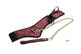 Luxury BDSM Leather Silky Lace Up Neck Posture Collar with Chain Leash Punk Bondage Fetish +Wrist & Ankle Cuffs