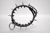 Fetish Spike Collar for Women with leather or steel leash