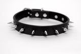 Fetish Spike Collar for Women with leather or steel leash