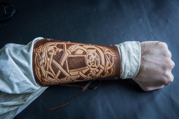 WWW Leather Celtic Bracers