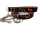 Red Eyes Slave Set Collar with Chain Leash
