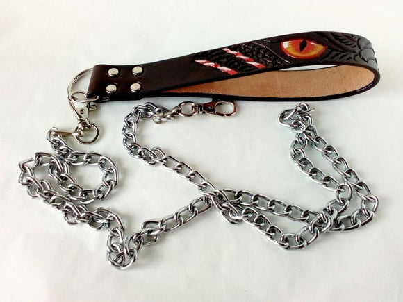 Red Eyes Slave Steel Chain Leash for Collar