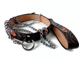 Red Eyes Slave Set Collar with Chain Leash