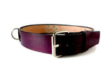 Purple leather Collar + Leash